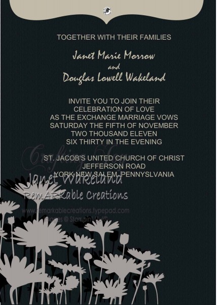Here is an example of one digital wedding invitation altered with 3 