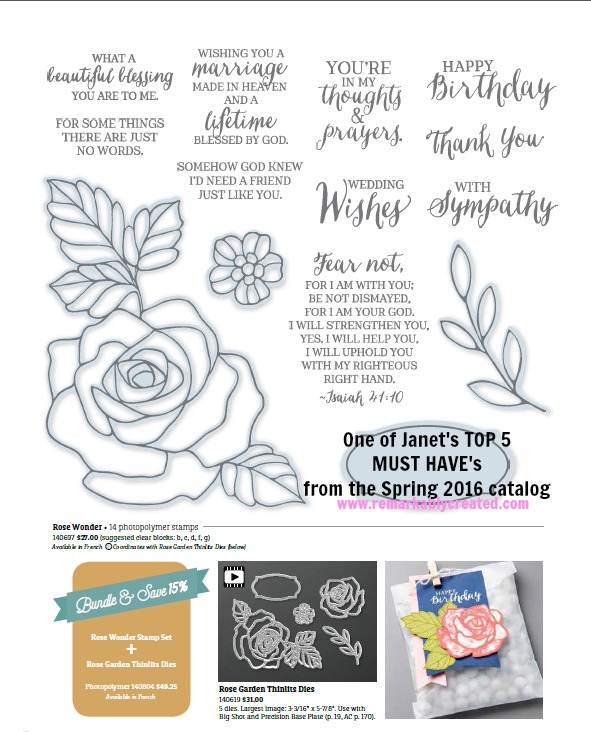 Fear Not - Stampin' UP! Rose Wonder Stamp Set - RemARKably Created ...