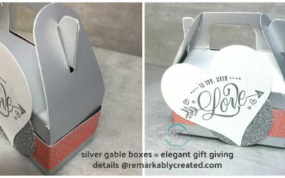 Stampin’ UP! Silver Gable boxes for elegant gift giving