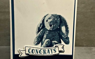 Stampin’ UP! Sweet Little Something Blue Bunny Baby Card