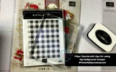 Video tutorials with tips for using big backgrounds stamps featuring Buffalo Check