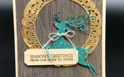 Two holiday cards featuring Dashing Deer by Stampin’ UP!