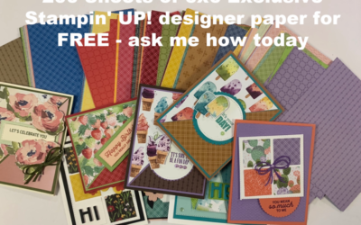 FREE 200 Sheets Stampin’ UP! Designer Paper beginning January 5th – check it out!