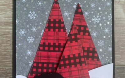 Paper Christmas Trees with the Stampin’ UP! Stitched triangle dies.