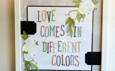 Framed 12 x 12 Love comes in Different Colors Alphabet Ala Mode dies creation